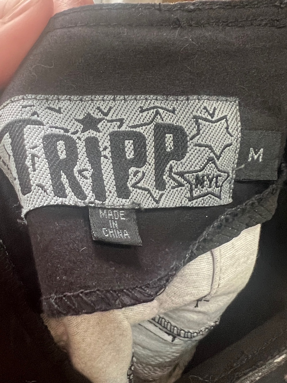 Tripp NYC Star Mini Skirt with Zippers - Black Y2K Goth Emo Punk Sz M - Picture 11 of 12
